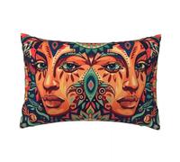 Velvet Cushion Covers 30 x 50 cm Set of 2 Soft National Flavor Throw Pillow Cases Characters Cushions Covers Decorative Pillows Pillowcases 12 x 20 Inch for Bed Couch Sofa Living Room Bedroom -TER403