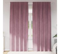 Velvet Dark Pink Curtains 140x225 cm, 2 pcs, Soft Blackout, Elegant Home Decor