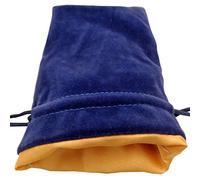 Velvet Dice Bag with Satin Liner 6"x8", Blue Velvet Dice Bag with Gold Satin