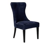Velvet Dining Chair Covers Set of 2/4/6 - Curved Back Slipcovers for Dining Room, Kitchen, Living Room, Bar, Coffee Shop - Elegant Navy Seat Protector