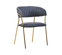 Velvet Dining Chair, Modern Dining Armchair, Gold Luxury Dining Chair for Home, Lounge Premier Housewares Dark Grey One Size