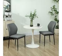 Velvet Dining Chairs Set of 2 with Padded Seat Upholstered Kitchen Chairs HOMCOM Grey 2 Pack