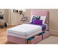 Velvet Divan Bed and Mattress: Pink/Without Drawers
