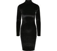 Urban Classics Velvet For Turtle Neck Long Sleeve Dress Black XS Woman