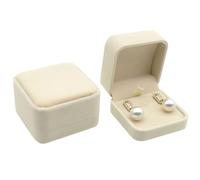 Velvet Earring Box Elegant Earring Gift Box Small Jewellery Gift Boxes White Black EarringsPresentation GiftBox Stud Jewelry Case for Wedding Anniversary Birthday Mothers Day Valentine's Day (beige)