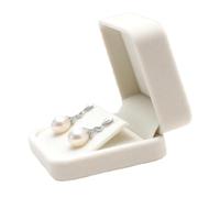 Velvet Earring Gift Box, Elegant White Jewelry Gift Box, Soft Lined Small Storage & Presentation Case with Lid for Earring, Ring, Necklace, Suitable for Wedding Birthday Valentine's Day Mothers Day