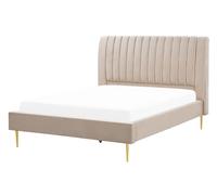 Bed Velvet MARVILLE 140 x 200 cm (EU Double) Sand Beige