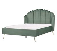Velvet EU Double Size Bed Green AMBILLOU