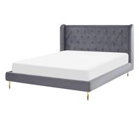 Bed Velvet FORBACH 140 x 200 cm (EU Double) Grey