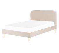 Velvet EU Double Size Bed Light Beige FLAYAT
