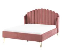 Velvet EU Double Size Bed Pink AMBILLOU