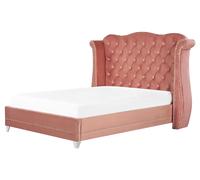 Velvet EU Double Size Bed Pink AYETTE