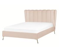 Bed Velvet MIRIBEL 140 x 200 cm (EU Double) Beige