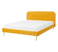 Bed Velvet FLAYAT 140 x 200 cm (EU Double) Yellow