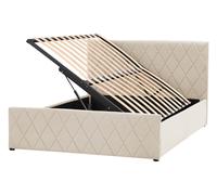 Ottoman Bed ROCHEFORT Velvet Beige 140 x 200 cm (EU Double)