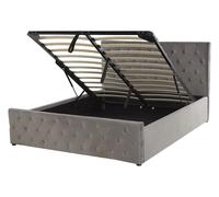 Ottoman Bed AMIENS Velvet Grey 140 x 200 cm (EU Double)