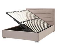 Velvet EU Double Size Ottoman Bed Taupe ROUEN