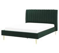 Beliani Velvet Eu King Size Bed Green Marville
