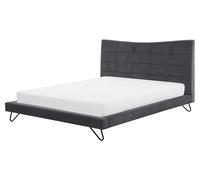 Velvet EU King Size Bed Grey LANNION