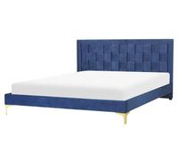 Velvet EU King Size Bed Navy Blue LIMOUX