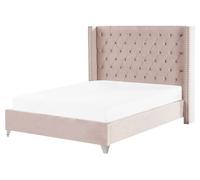 Bed Velvet LUBBON 160 x 200 cm (EU King Size) Pastel Pink