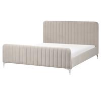 Bed Velvet LUNAN 160 x 200 cm (EU King Size) Taupe