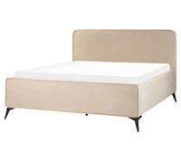 Bed Velvet VALOGNES 160 x 200 cm (EU King Size) Taupe