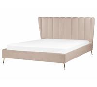 Bed Velvet MIRIBEL 160 x 200 cm (EU King Size) Taupe