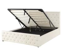 Velvet EU King Size Ottoman Bed Beige AMIENS