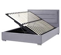 Velvet EU King Size Ottoman Bed Dark Grey ROUEN
