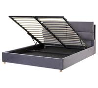 Ottoman Bed BATILLY Velvet Grey 160 x 200 cm (EU King Size)