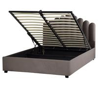 Beliani Ottoman Bed Velvet Vincennes 160 X 200 Cm Eu King Size Taupe