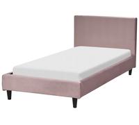 Beliani Bed Velvet Fitou 90 X 200 Cm (Eu Single) Pink