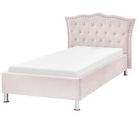 Bed Velvet METZ 90 x 200 cm (EU Single) Pastel Pink