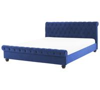 Velvet EU Super King Bed Blue AVALLON