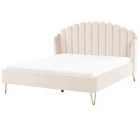 Velvet EU Super King Size Bed Beige AMBILLOU