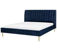 Bed Velvet MARVILLE 180 x 200 cm (EU Super King) Navy Blue