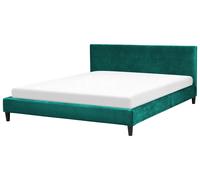 Beliani Bed Velvet Fitou 180 X 200 Cm (Eu Super King) Dark Green