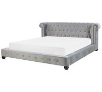 Velvet EU Super King Size Bed Grey CAVAILLON