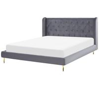 Velvet EU Super King Size Bed Grey FORBACH