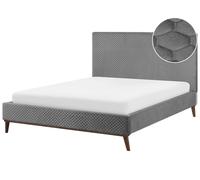 Bed Velvet BAYONNE 180 x 200 cm (EU Super King) Light Grey