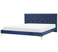 Bed Velvet LIMOUX 180 x 200 cm (EU Super King) Navy Blue