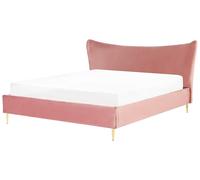 Bed Velvet CHALEIX 180 x 200 cm (EU Super King) Peach Pink