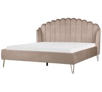 Velvet EU Super King Size Bed Taupe AMBILLOU