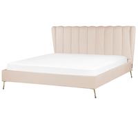 Bed Velvet MIRIBEL 180 x 200 cm (EU Super King) Beige