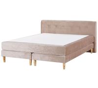 Velvet EU Super King Size Divan Bed Beige MARQUISE