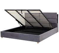 Ottoman Bed BATILLY Velvet Grey 180 x 200 cm (EU Super King)