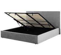 Velvet EU Super King Size Ottoman Bed Grey LORIENT