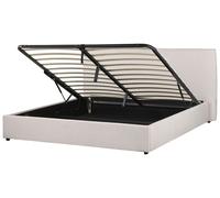 Ottoman Bed LAVAUR Velvet Off-White 180 x 200 cm (EU Super King)