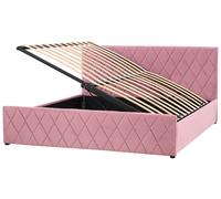 Velvet EU Super King Size Ottoman Bed Pink ROCHEFORT